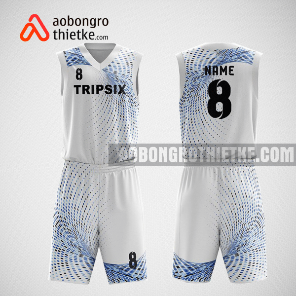 Mẫu quần áo bóng rổ thiết kế màu trắng xanh blue ABR229