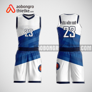 Mẫu quần áo bóng rổ thiết kế màu trắng xanh đen ABR124