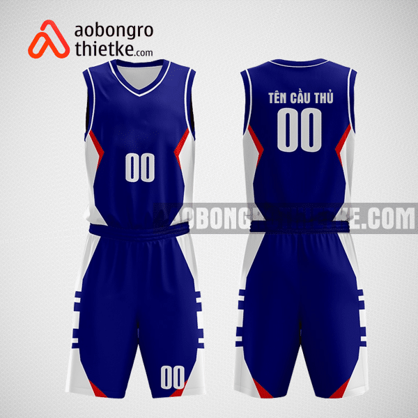 Mẫu quần áo bóng rổ thiết kế màu trắng xanh toman ABR245