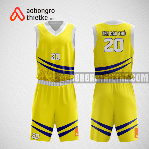 Mẫu quần áo bóng rổ thiết kế màu vàng đen ABR189