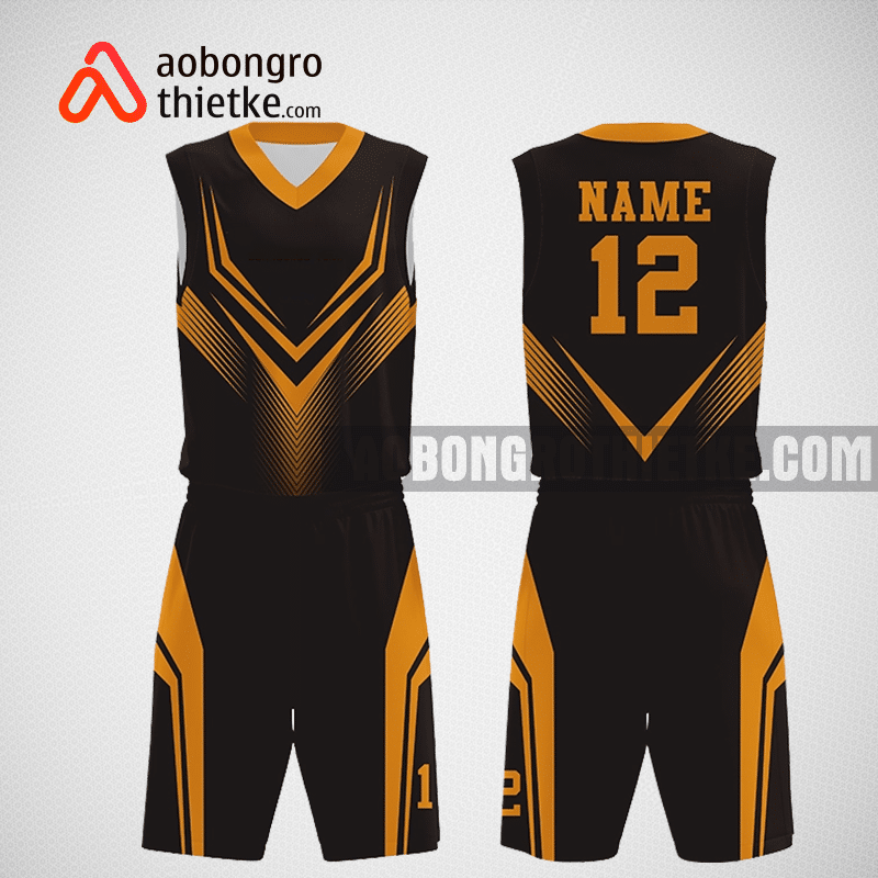 Mẫu quần áo bóng rổ thiết kế màu vàng đen ABR290