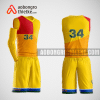 Mẫu quần áo bóng rổ thiết kế màu vàng đỏ yomost ABR137