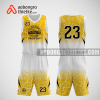 Mẫu quần áo bóng rổ thiết kế màu vàng trắng basketball ABR258