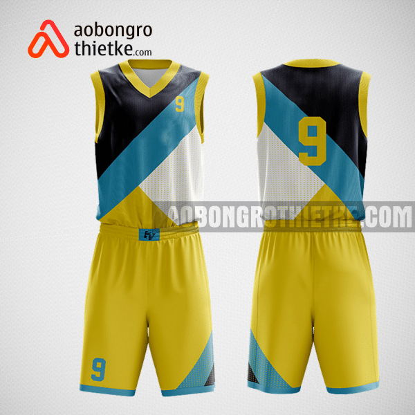 Mẫu quần áo bóng rổ thiết kế màu vàng xanh đen ABR194