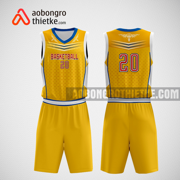 Mẫu quần áo bóng rổ thiết kế màu vàng yellow ABR250