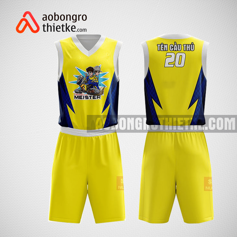 Mẫu quần áo bóng rổ thiết kế màu vàng yellowlion ABR186