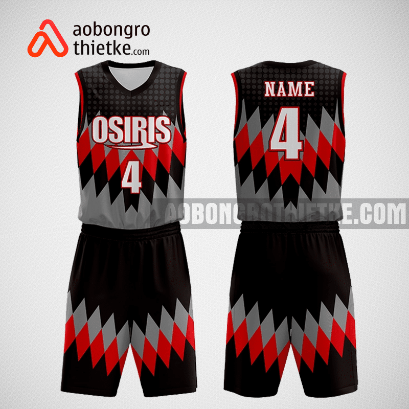 Mẫu quần áo bóng rổ thiết kế màu xám đen đỏ buck ABR265