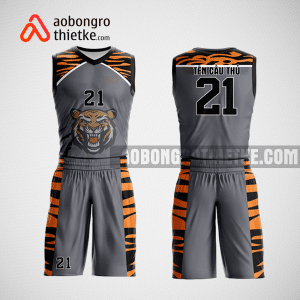 Mẫu quần áo bóng rổ thiết kế màu xám đen tiger ABR204