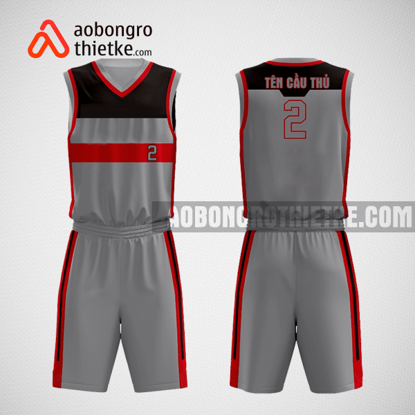 Mẫu quần áo bóng rổ thiết kế màu xám đỏ eagle ABR231