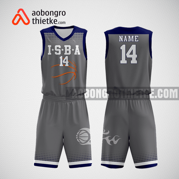 Mẫu quần áo bóng rổ thiết kế màu xám tím than ISBA ABR255