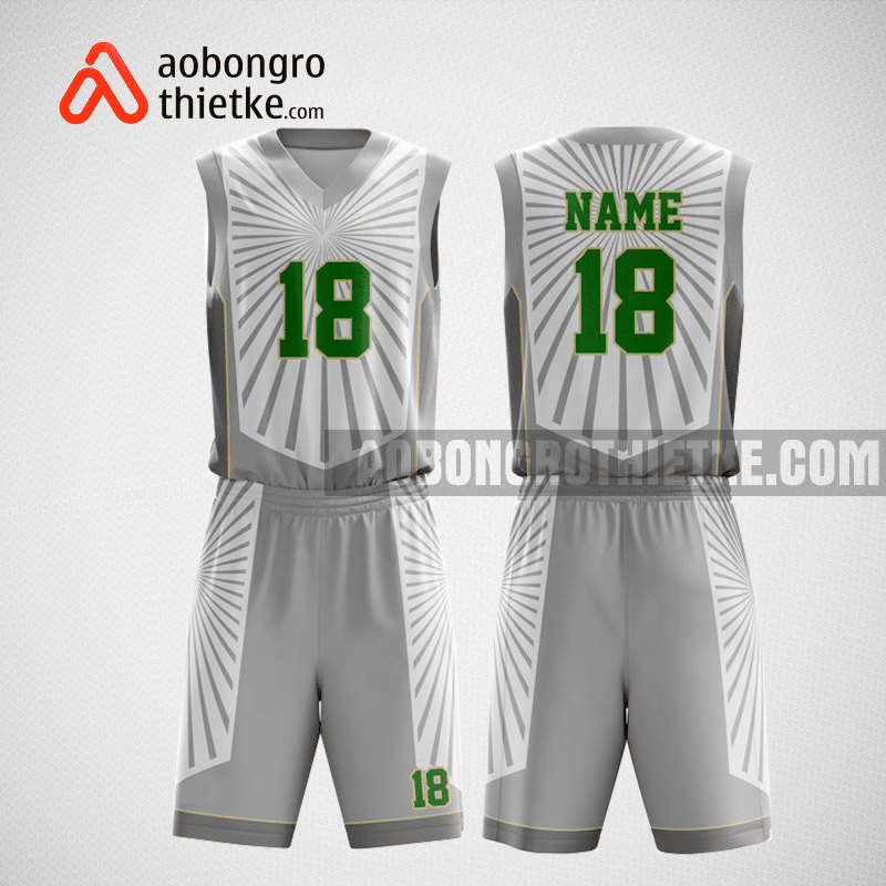 Mẫu quần áo bóng rổ thiết kế màu xám trắng ion ABR219