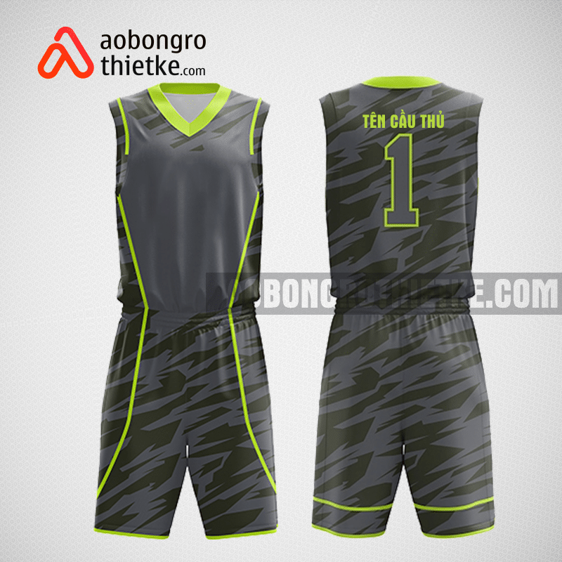 Mẫu quần áo bóng rổ thiết kế màu xám xanh iona ABR274