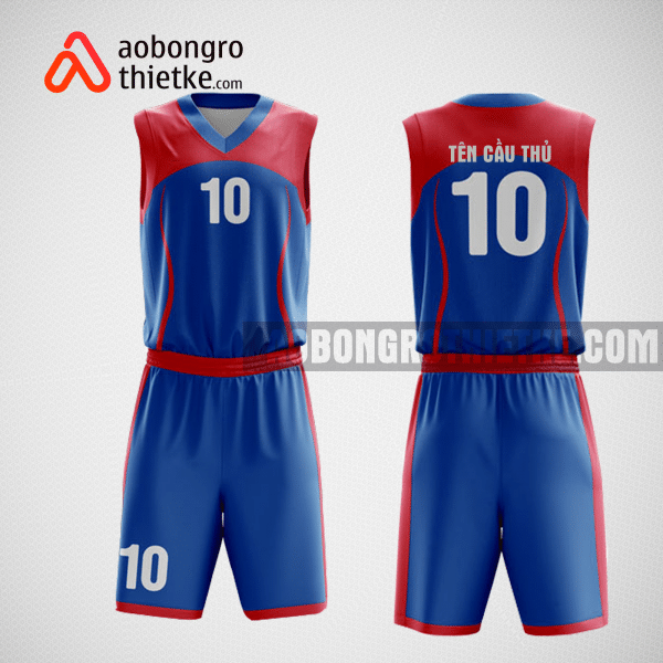 Mẫu quần áo bóng rổ thiết kế màu xanh đỏ AMA ABR133