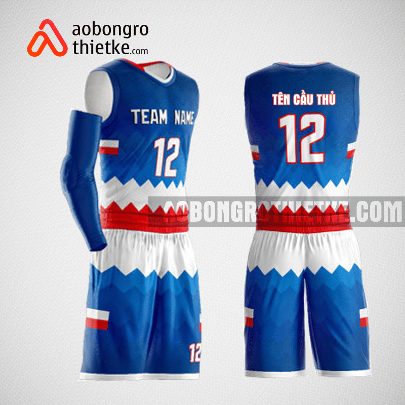 Mẫu quần áo bóng rổ thiết kế màu xanh đỏ trắng ABR155