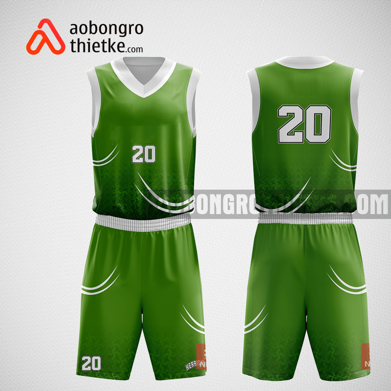 Mẫu quần áo bóng rổ thiết kế màu xanh green ABR191