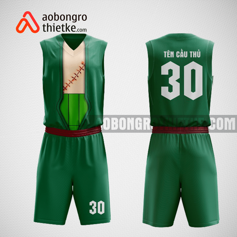 Mẫu quần áo bóng rổ thiết kế màu xanh green Swish ABR77