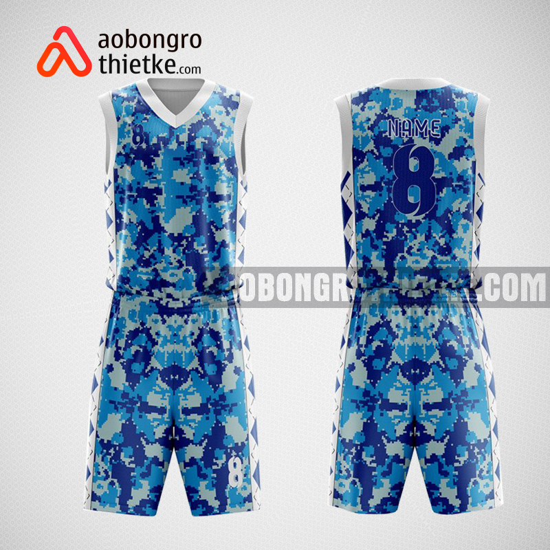Mẫu quần áo bóng rổ thiết kế màu xanh trắng ABR121