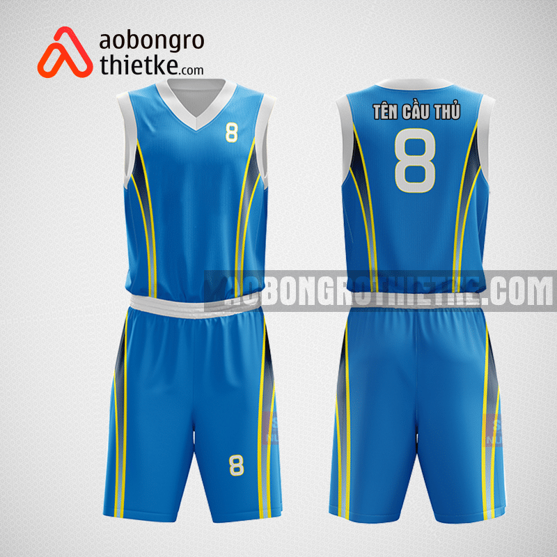 Mẫu quần áo bóng rổ thiết kế màu xanh trắng ABR188
