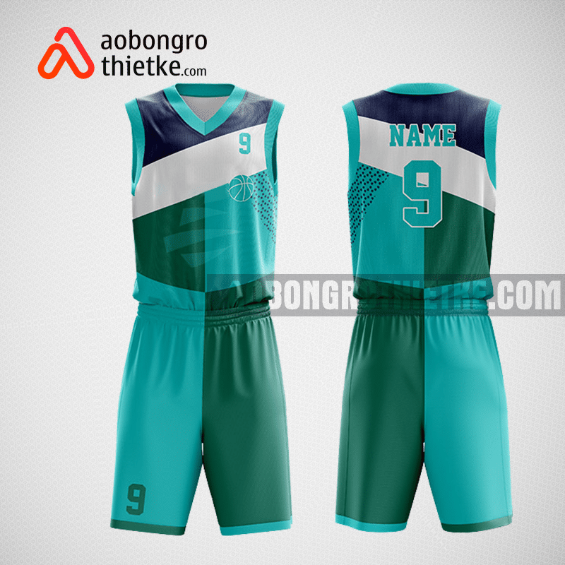 Mẫu quần áo bóng rổ thiết kế màu xanh trắng ABR210