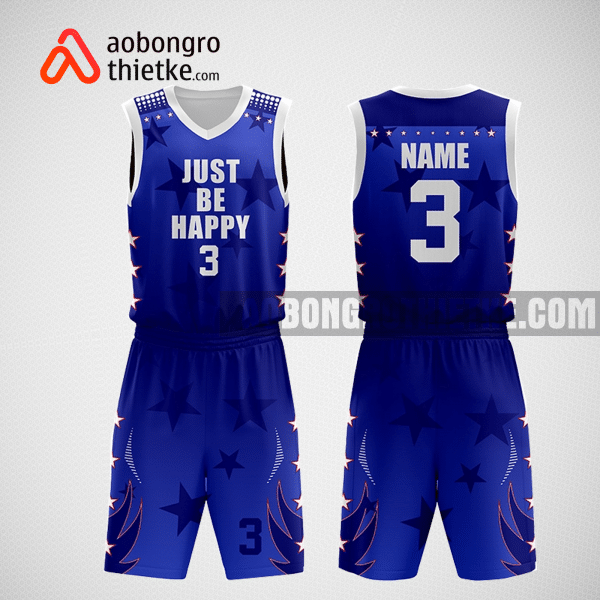Mẫu quần áo bóng rổ thiết kế màu xanh trắng ABR282