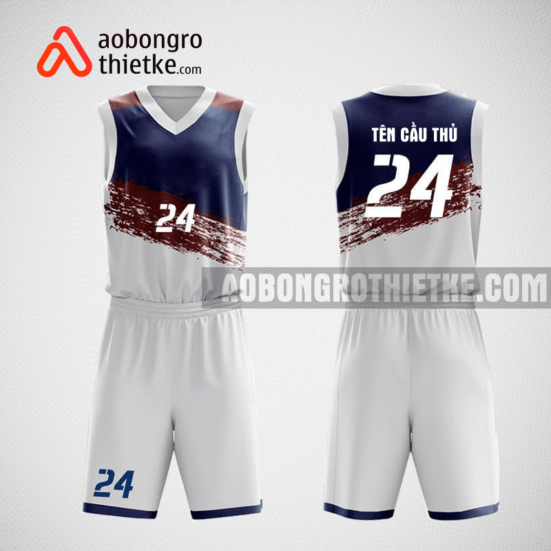 Mẫu quần áo bóng rổ thiết kế màu xanh trắng WORLDS ABR112