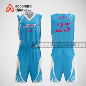 Mẫu quần áo bóng rổ thiết kế màu xanh trắng blue ABR261