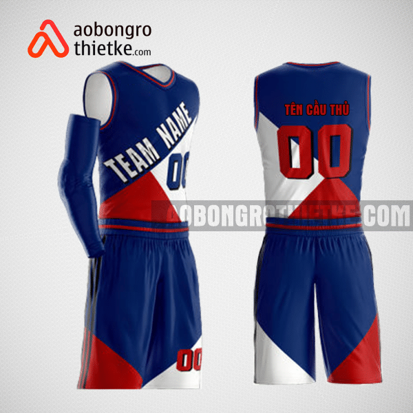 Mẫu quần áo bóng rổ thiết kế màu xanh trắng đỏ ABR158