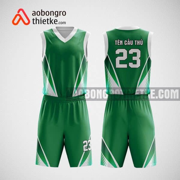 Mẫu quần áo bóng rổ thiết kế màu xanh trắng green ABR20