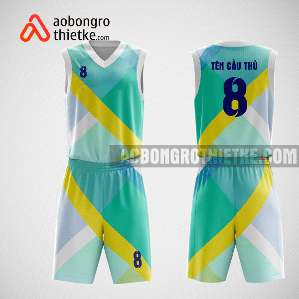 Mẫu quần áo bóng rổ thiết kế màu xanh vàng Swish ABR73