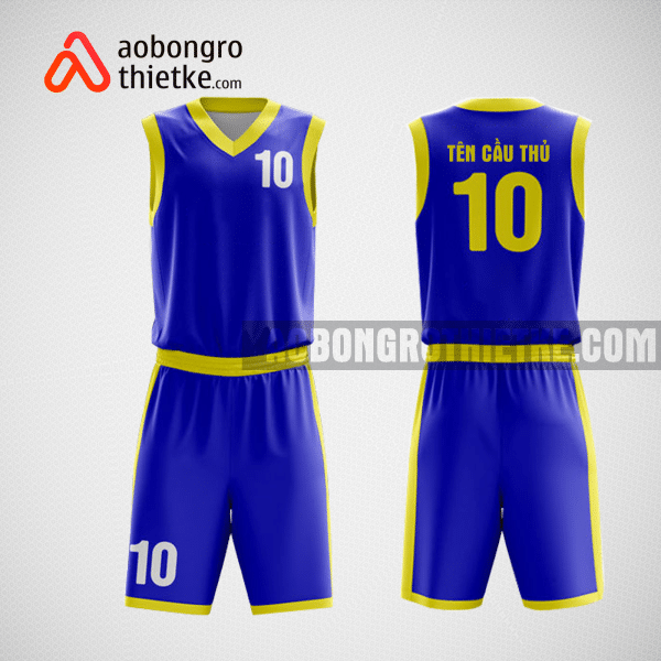 Mẫu quần áo bóng rổ thiết kế màu xanh vàng golia ABR132