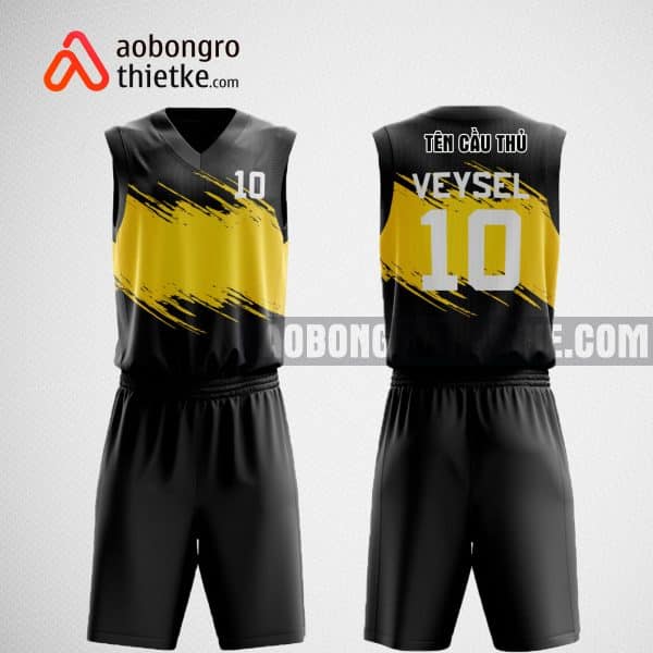 Mẫu quần áo bóng rổ thiết kế tại đen vàng black camr ABR475