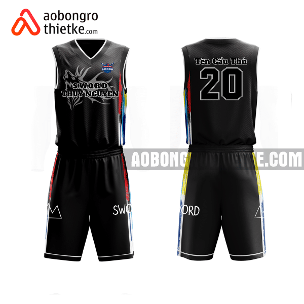Mẫu áo bóng rổ thiết kế đội tuyển đen ABR613