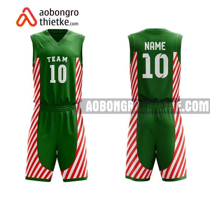 Mẫu quần áo bóng rổ Chuyên Toán ĐH QG Hà Nội màu xanh lá gần đây ABR717