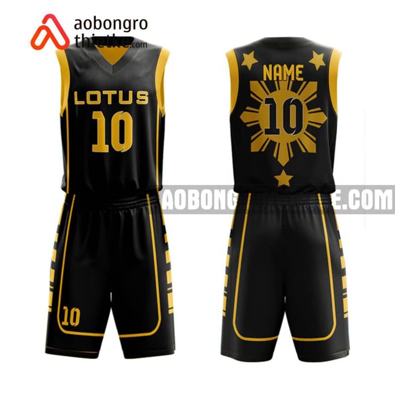 Mẫu quần áo bóng rổ Đại học Bách khoa TP HCM màu đen mới nhất ABR624