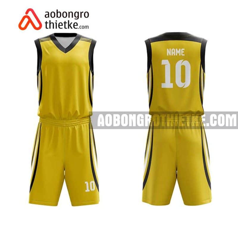 Mẫu quần áo bóng rổ Đại học Cần Thơ màu vàng rẻ nhất ABR619