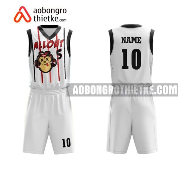 Mẫu quần áo bóng rổ Đại học Công nghệ TP HCM màu trắng chất lượng nhất ABR644