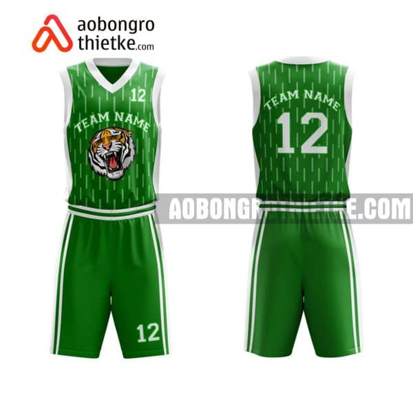 Mẫu quần áo bóng rổ Đại học Công nghiệp Hà Nội màu xanh lá mới nhất ABR684