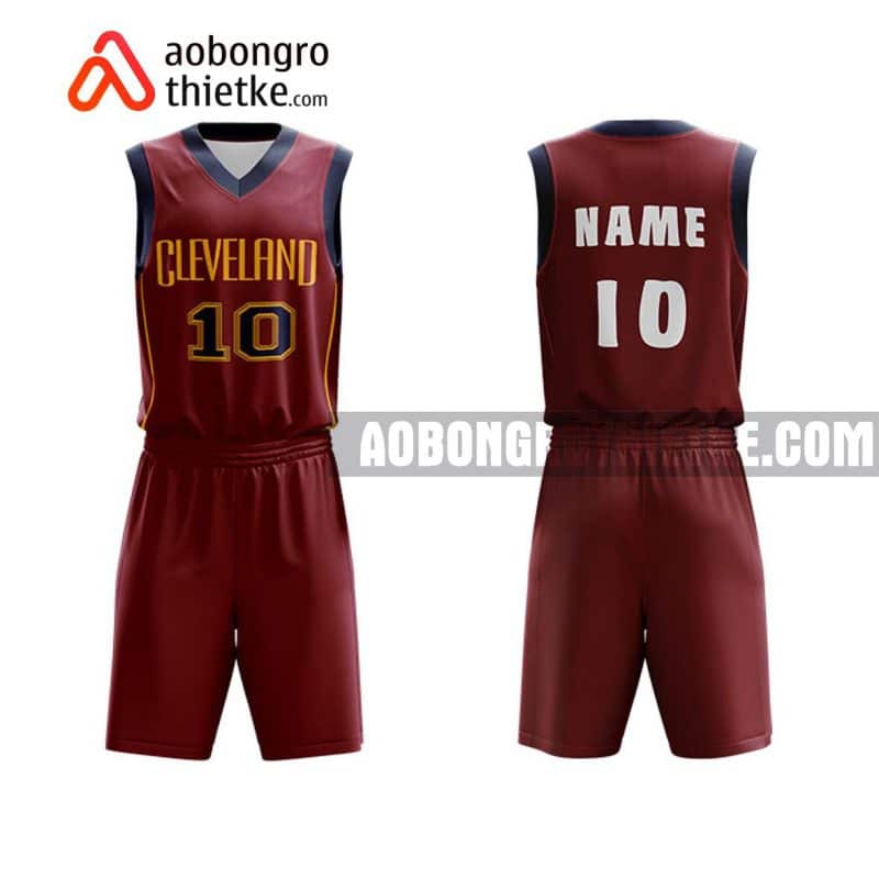 Mẫu quần áo bóng rổ Đại học Dân lập Hải Phòng màu nâu in nhanh ABR656
