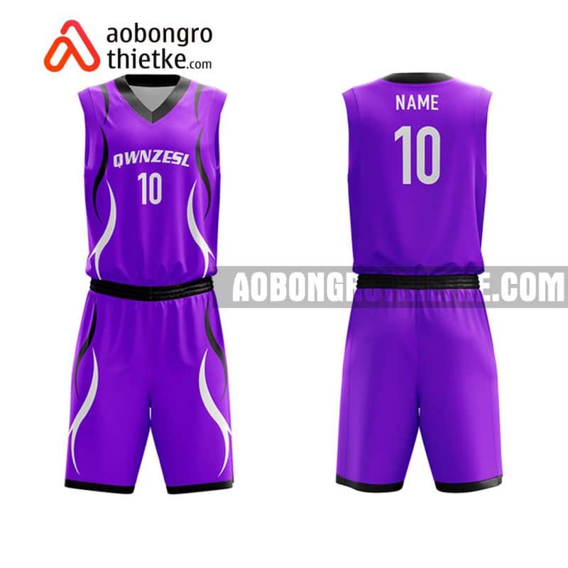Mẫu quần áo bóng rổ Đại học Đồng Tháp màu tím rẻ nhất ABR664