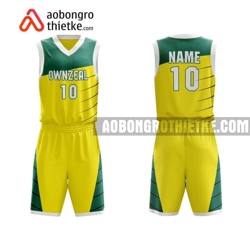 Mẫu quần áo bóng rổ Đại học Hà Nội màu vàng độc nhất ABR707