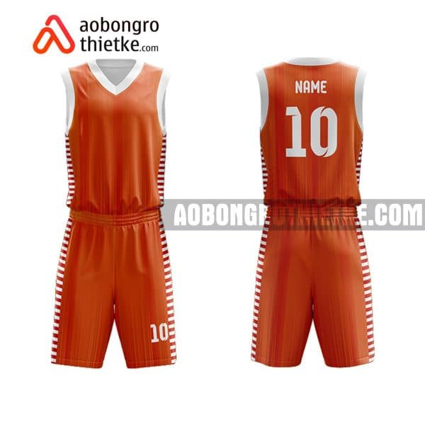Mẫu quần áo bóng rổ Đại học Luật Hà Nội màu cam lấy ngay ABR680