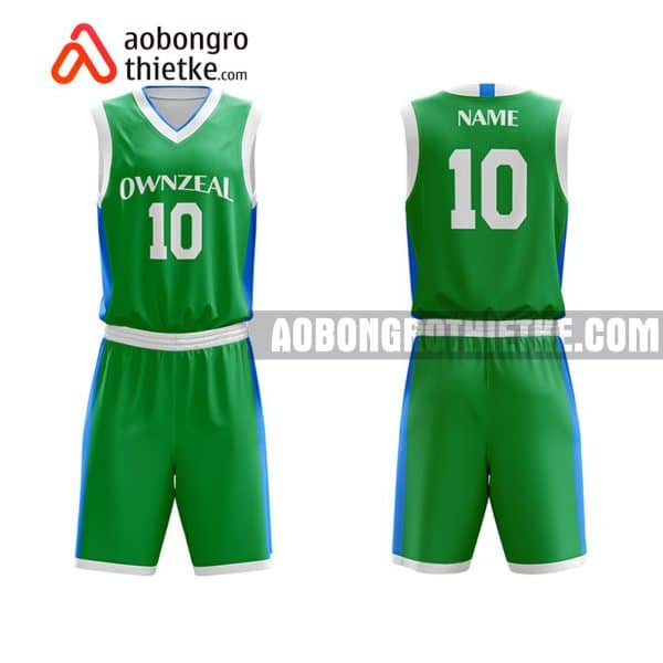 Mẫu quần áo bóng rổ Đại học Luật TP HCM màu xanh lá độc nhất ABR662