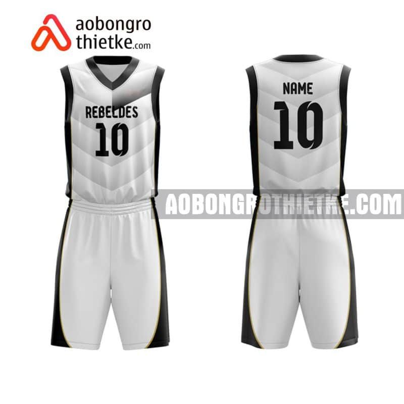 Mẫu quần áo bóng rổ Đại học Mở Hà Nội màu trắng độc nhất ABR677