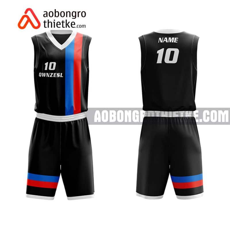 Mẫu quần áo bóng rổ Đại học Ngân hàng TP HCM màu đen rẻ nhất ABR679