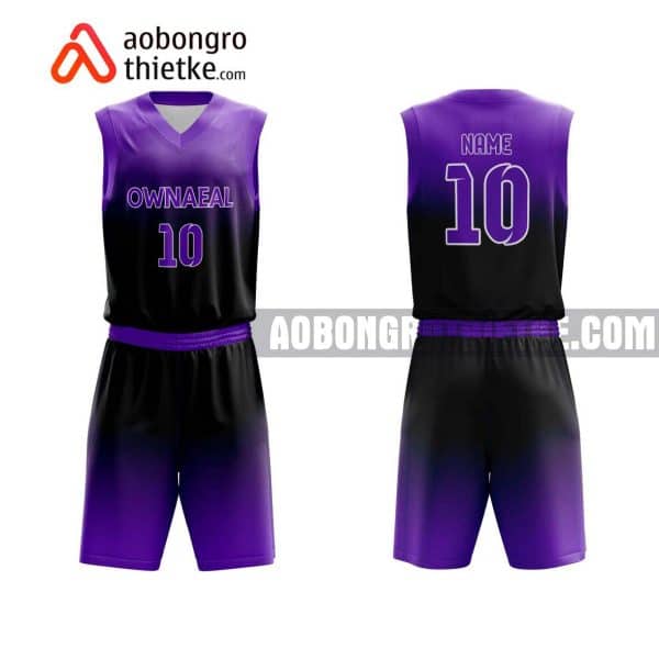 Mẫu quần áo bóng rổ Đại học Ngoại ngữ – Tin học TP HCM màu tím hot nhất ABR697