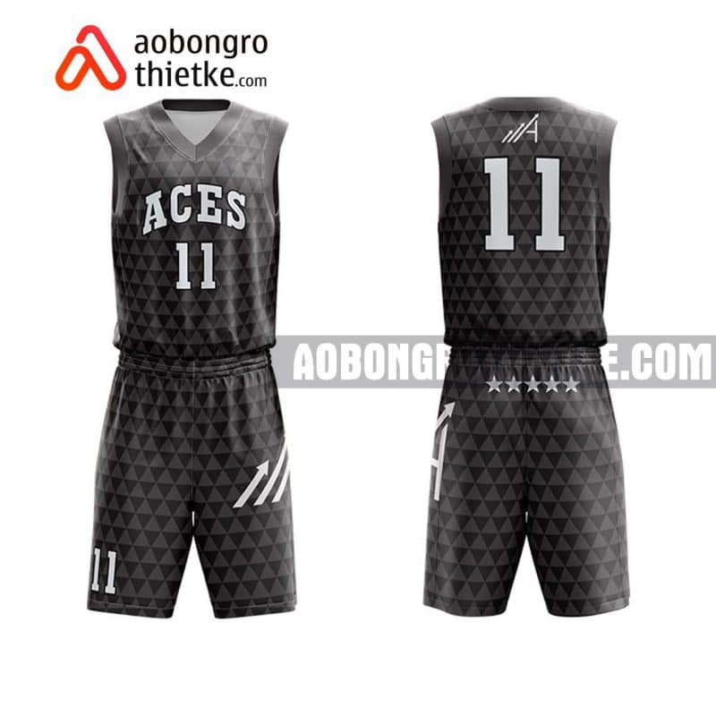 Mẫu quần áo bóng rổ Đại học Quảng Bình màu đen mua nhiều nhất ABR690