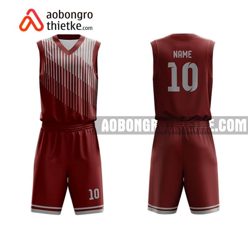 Mẫu quần áo bóng rổ Đại học Quang Trung màu nâu tốt nhất ABR711