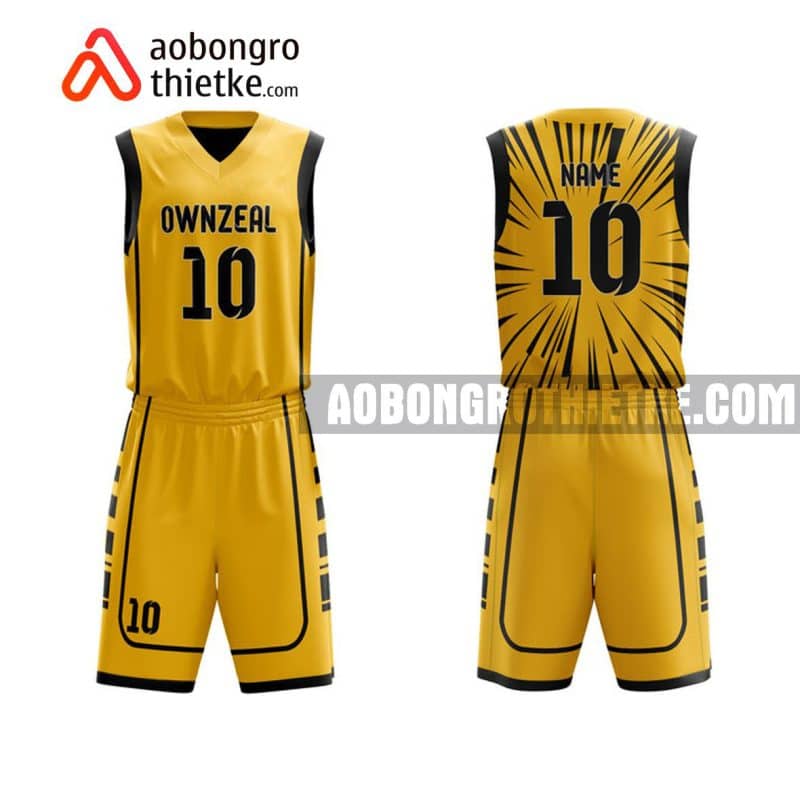 Mẫu quần áo bóng rổ Đại học Sài Gòn màu vàng lạ nhất ABR663
