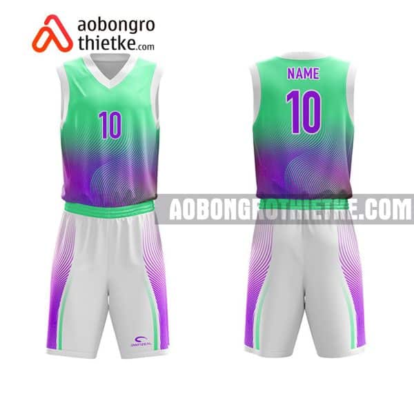 Mẫu quần áo bóng rổ Đại học SaiGonTech màu tím lạ nhất ABR708