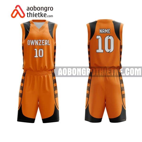 Mẫu quần áo bóng rổ Đại học Sư phạm Hà Nội 2 màu cam mới nhất ABR669